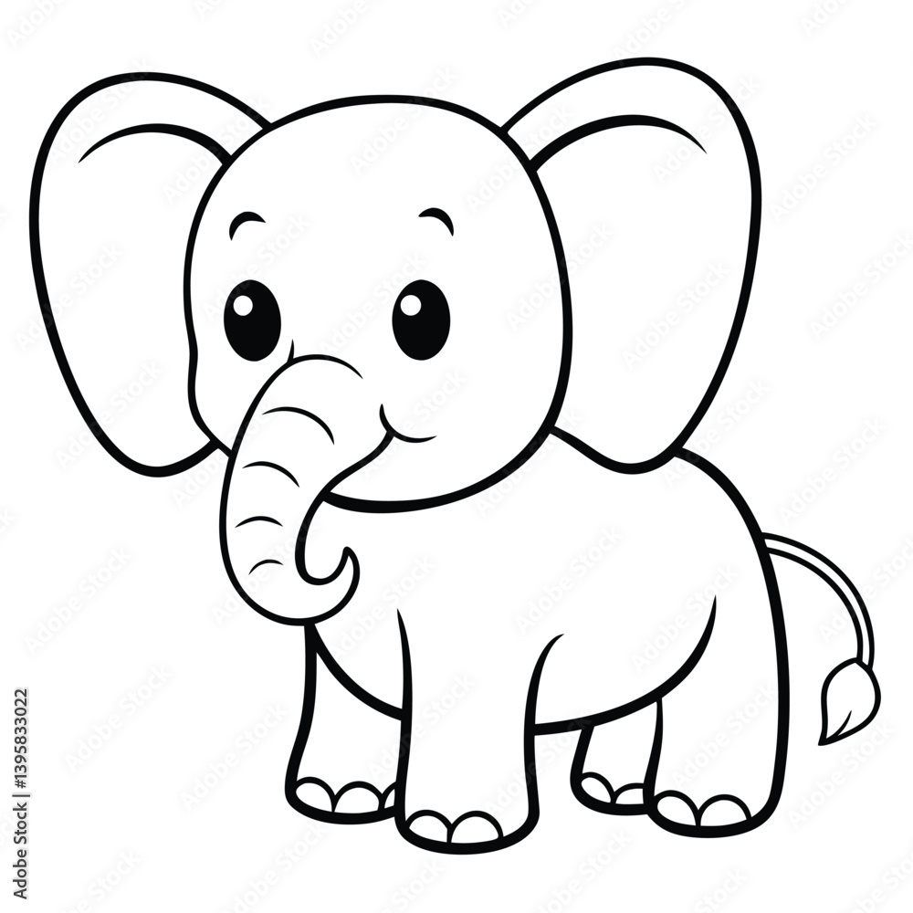 Cute cartoon baby elephant vector illustration Cute cartoon baby elephant vector illustration