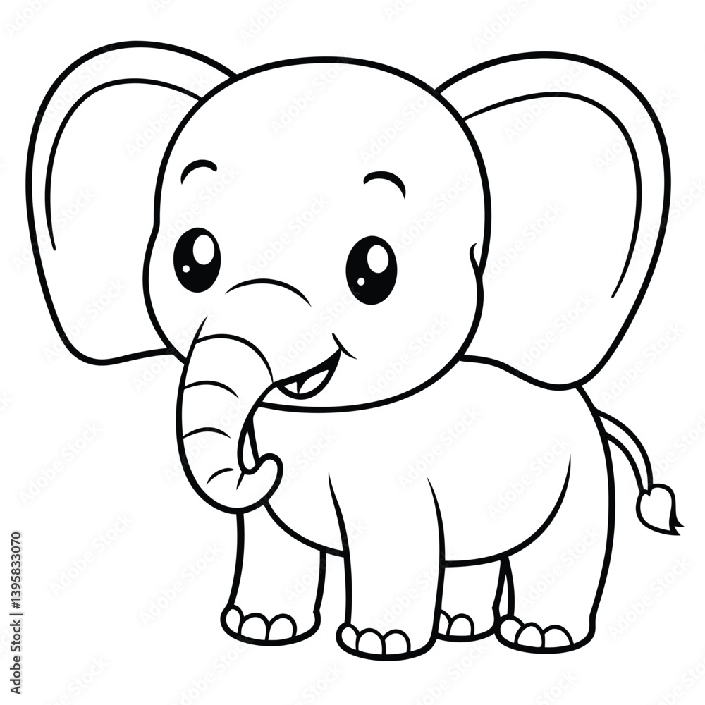 Cute cartoon baby elephant vector illustration Cute cartoon baby elephant vector illustration