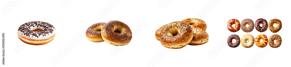 Delicious donuts on clear background for dessert lovers Delicious donuts on clear background for dessert lovers