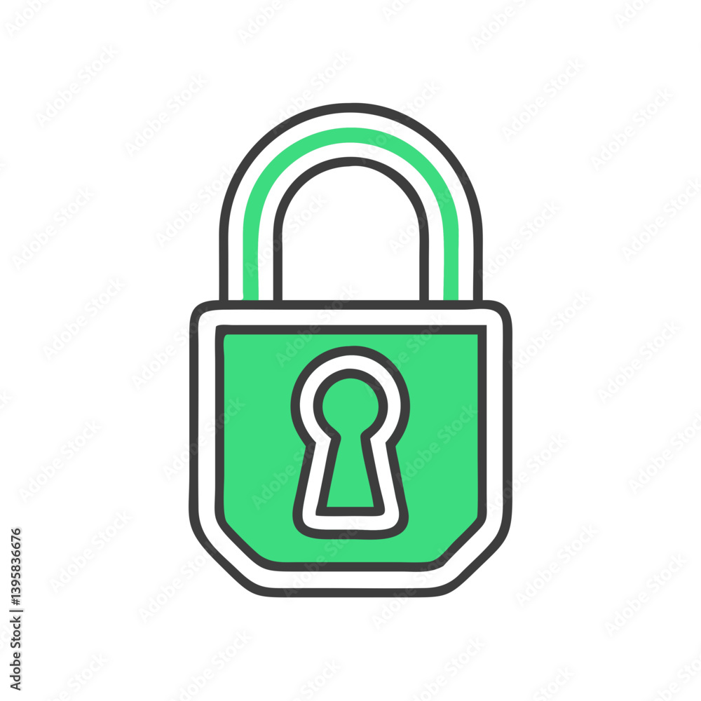 Green Eco-Friendly Lock Icon Representing Security and Sustainability Green Eco-Friendly Lock Icon Representing Security and Sustainability