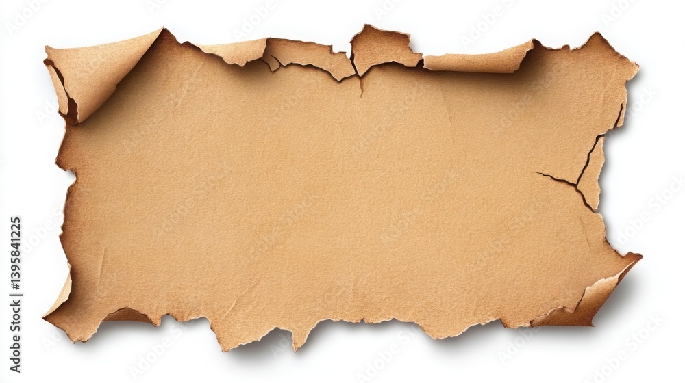 A weathered parchment paper texture with faded script and torn edges, vintage background A weathered parchment paper texture with faded script and torn edges, vintage background