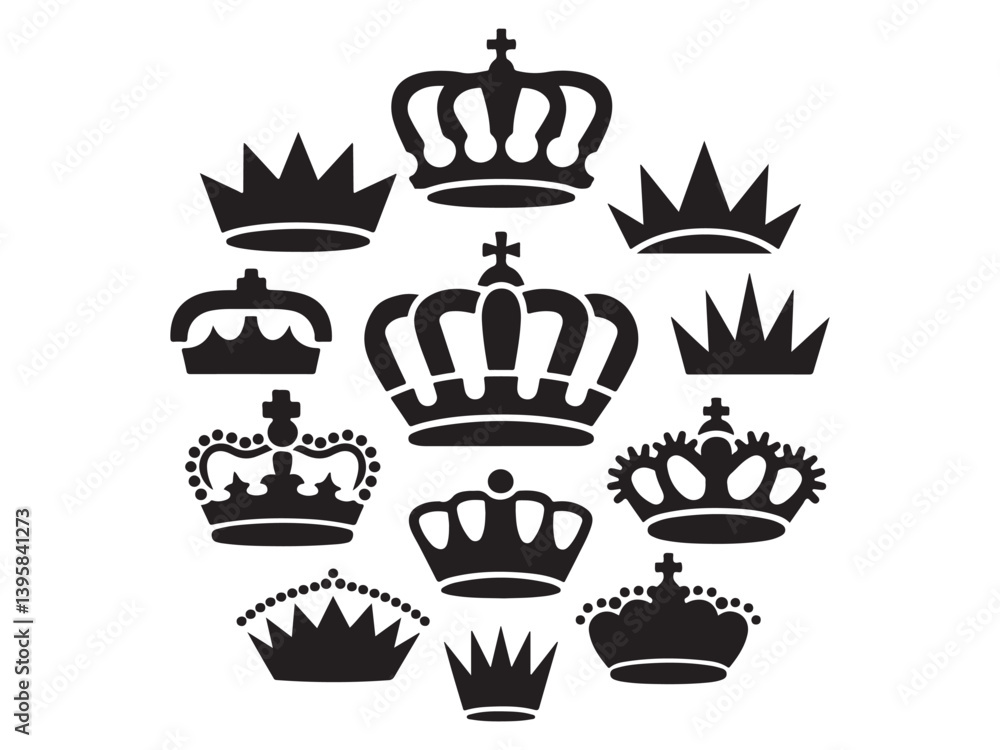 crown icons set crown icons set