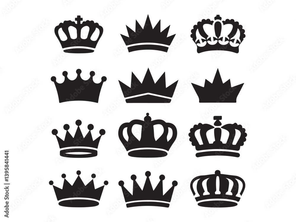 Fototapeta premium crown icons set