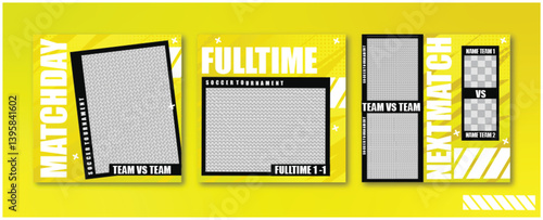 Feminine socSport social media post template , Football Match day , Full time , Next match