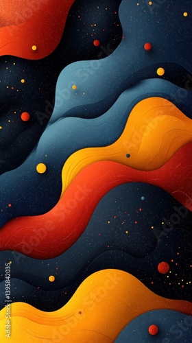 Colorful Waves of Abstract Art: Vibrant Cosmic Themes and Creative Patterns