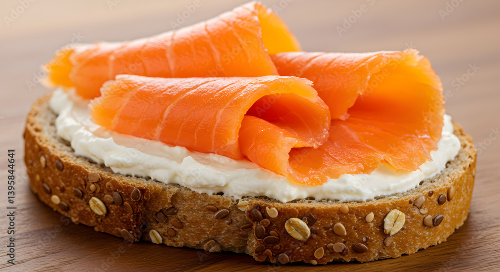Delicious Open Faced Sandwich with Smoked Salmon and Cream Cheese Delicious Open Faced Sandwich with Smoked Salmon and Cream Cheese