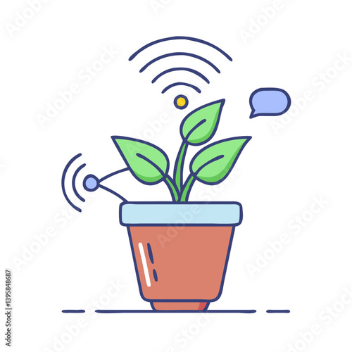 Smart plant pot monitoring system for home garden with iot sensors and wifi connectivity device setup