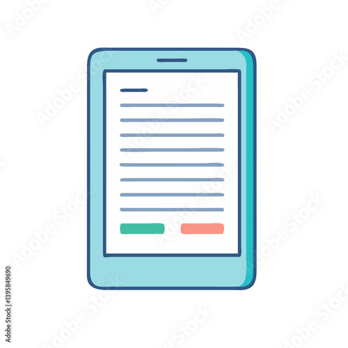 Tablet device vector illustration for mobile apps, ebook reader and digital content consumption design
