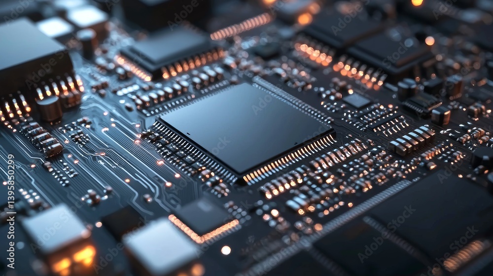 Close-up of a Circuit Board: Intricate Details of Modern Technology Close-up of a Circuit Board: Intricate Details of Modern Technology