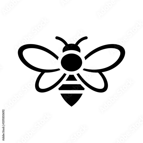 Honey bee icon. Bee symbol. Vector illustration.