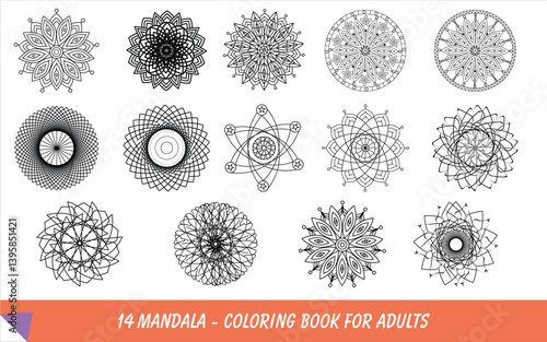 Hand drawn doodle mandalas bundle. Floral and abstract mandalas big collection for coloring book. Circle ornaments set vector illustration
