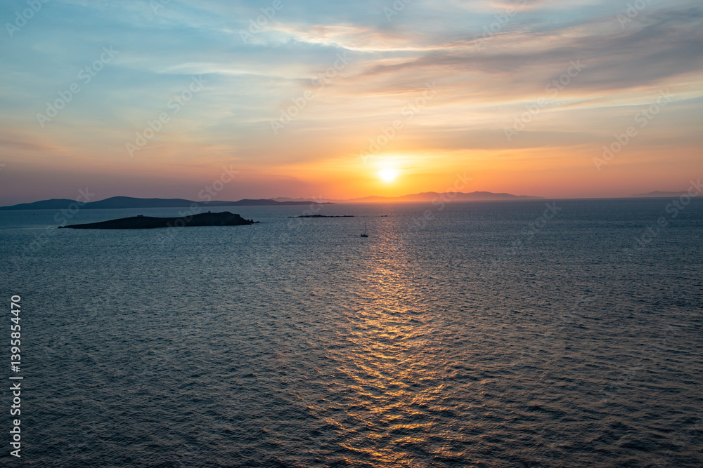 Sunset over the Aegean Sea, Greece