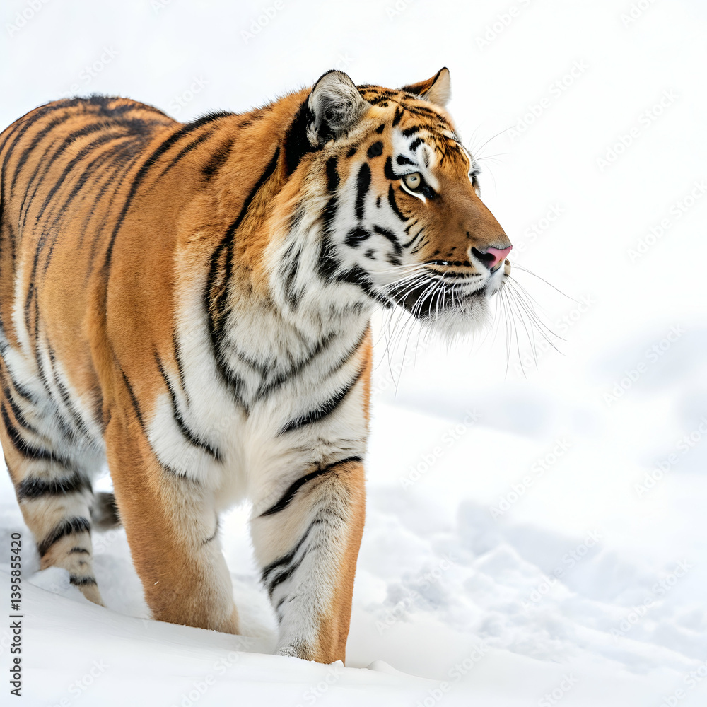 Fototapeta premium Majestic Siberian Tiger in Winter Snow