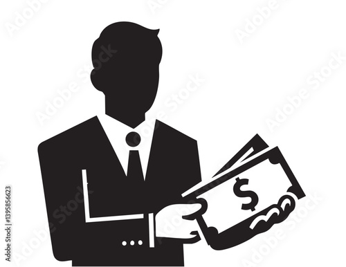 The concept of a bribe or payment. Cartoon flat style. bribe is given in the hands