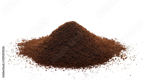 Konstfotografi Pile ground espresso coffee isolated on white, side view