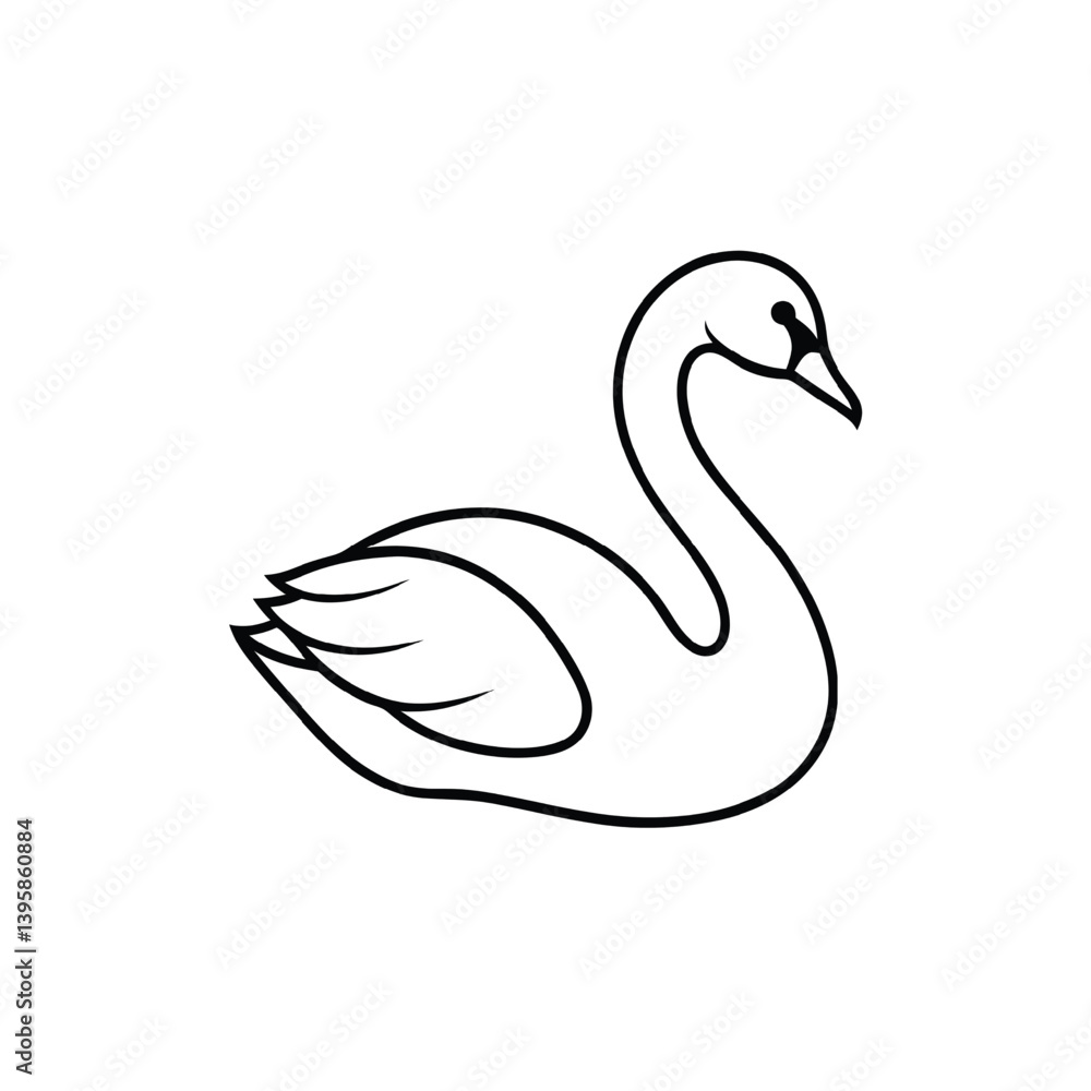 swan line art vector Illustrator swan line art vector Illustrator