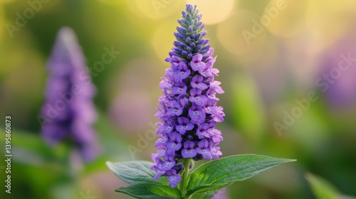 Purple Flower Bloom in a Garden: A Close-Up of Vibrant Nature