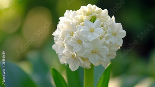 Stunning Close-Up of a White Hyacinth Flower in Bloom