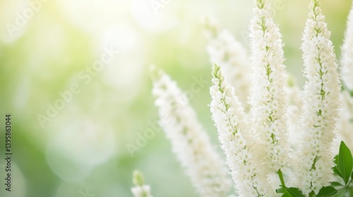 Serene White Flowers in a Sunlit Garden: A Breathtaking Springtime Bloom
