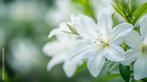 Serene White Azalea Blossom: A Close-Up of Nature's Elegance