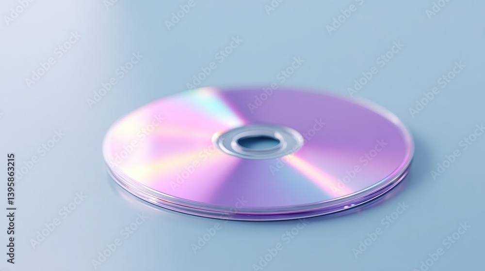 single compact disc adorned with abstract geometric patterns and vibrant colors lies centered against soft blurred single compact disc adorned with abstract geometric patterns and vibrant colors lies centered against soft blurred