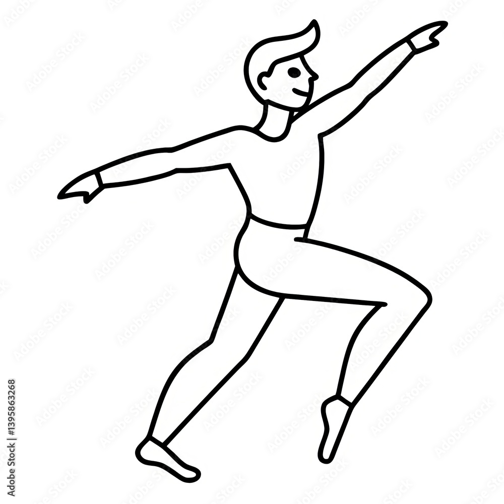 Dynamic Dancing Pose Line Art Dynamic Dancing Pose Line Art