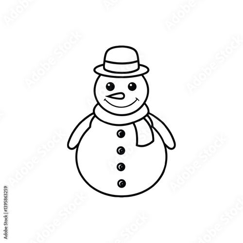 snowman  line art vector Illustrator 