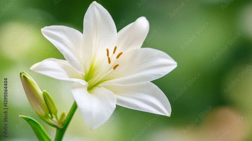Fototapeta premium Serene White Lily Blossom