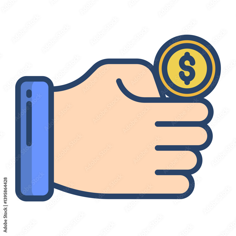 Linear color coin toss icon Linear color coin toss icon