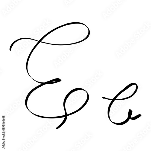 cursive e