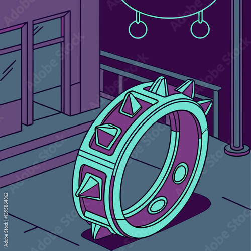 Biomechanical loading ring with cyberpunk aesthetics