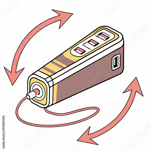 A battery charging with a pulsing light effect and circular movement
