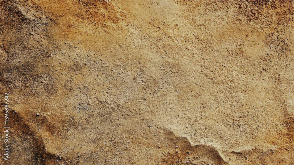Texture of sandy beach as background top view. Texture Dry Brown Heap Dune Sand with copy space