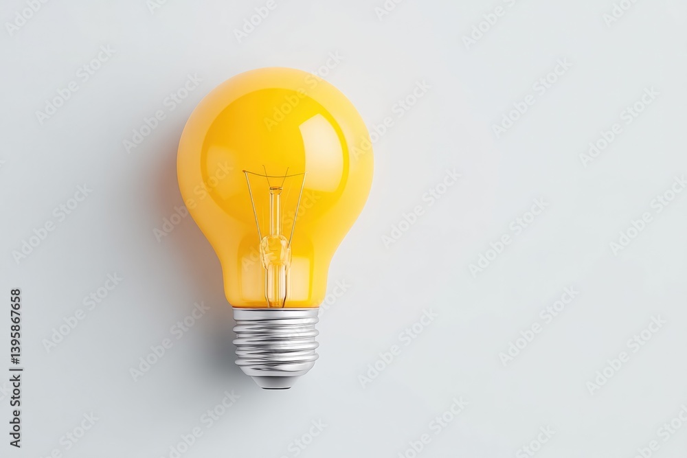 single vibrant idea symbol stands alone against white backdrop single vibrant idea symbol stands alone against white backdrop
