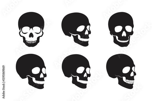 side view skull vector art silhouette