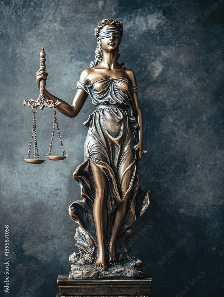 Bronze statue of Lady Justice, holding scales of justice (1) Bronze statue of Lady Justice, holding scales of justice (1)