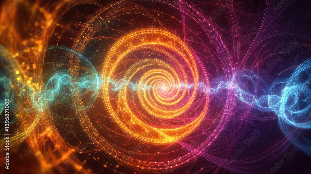 Quantum Core Glowing Under Advanced Holographic Visualization Quantum Core Glowing Under Advanced Holographic Visualization