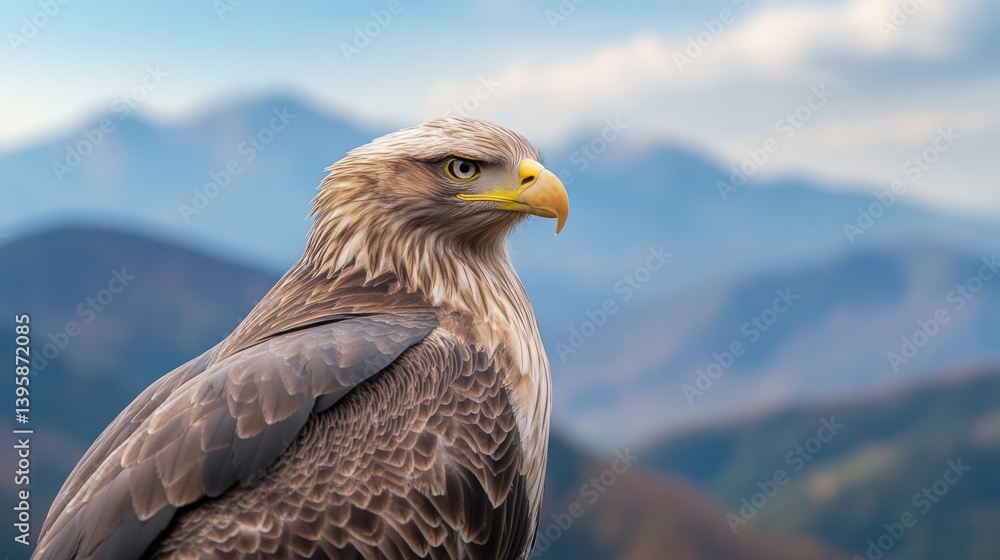 Obraz premium eagle with a red arrow pointing to its back