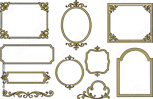 Elegant decorative gold frames collection for vintage design