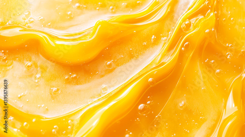 refreshing lemonade liquid background. Texture of detox cooling sweet summer drink with macro texture