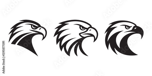 Set of Eagle Logo Designs on White Background, Elegant, Modern Branding, Logo