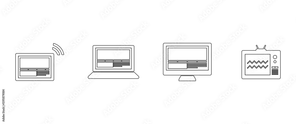 Tv computer icon set Tv computer icon set