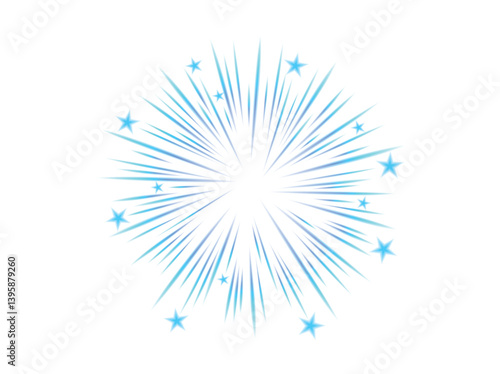 Comic blurred color lines with motion stars with radial focus for high energy effects. High speed explosion. Comic high speed beam, design for manga and anime graphics. Vector.