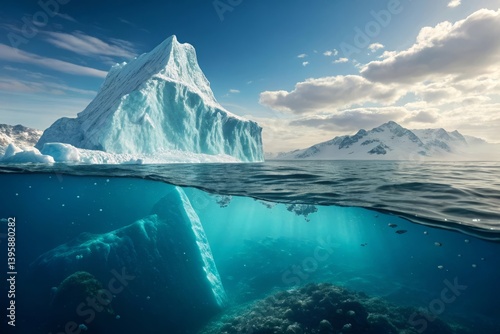 Wallpaper Mural Majestic iceberg rising from the crystalline Arctic waters, a breathtaking spectacle of nature's raw beauty under a vibrant sky. Torontodigital.ca