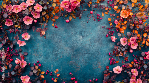 Obraz na płótnie Floral pattern different mix wildflowers buds top view. Beautiful aesthetic flowers texture Flat lay with copy space. Abstract Summer Floral art template w salonie