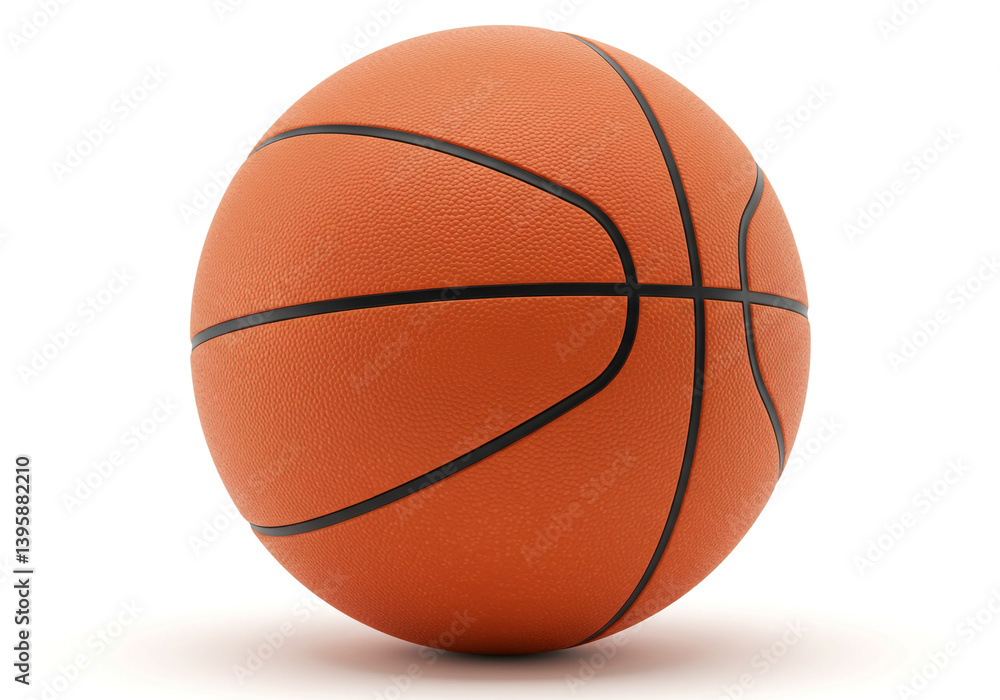A classic orange basketball ready for the game, perfectly textured and positioned against a bright white background. A classic orange basketball ready for the game, perfectly textured and positioned against a bright white background.