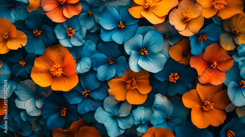 Obraz na płótnie Floral pattern different mix wildflowers buds top view. Beautiful aesthetic flowers texture Flat lay. Abstract Summer Floral art for background w salonie