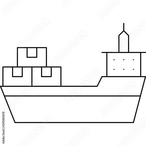 Cargo Ship II single vector illustration icon