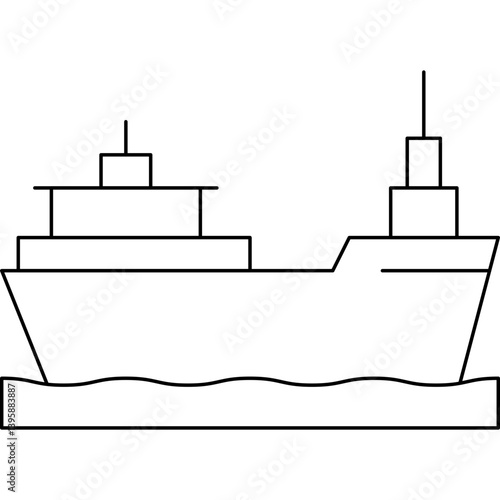 Cargo Ship I single vector illustration icon