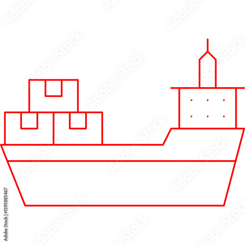Cargo Ship II single vector illustration icon